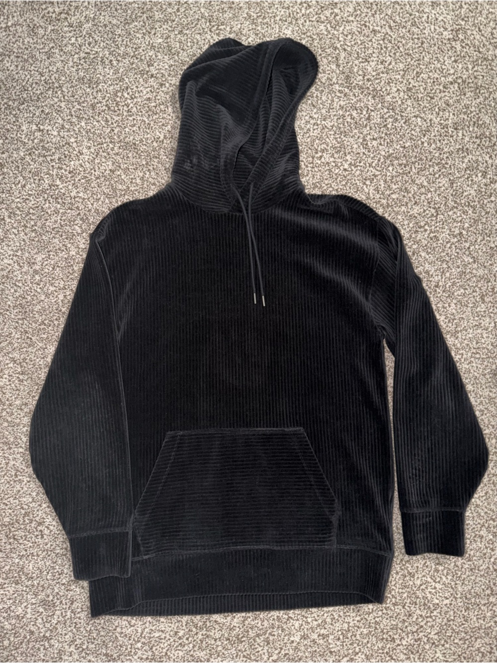 Express Men's Black Corduroy Hoodie | Size M